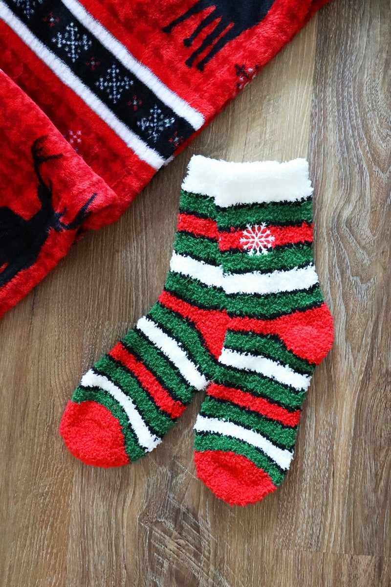 SS1003 12pcs Assorted Fuzzy Christmas Sock Pack - MiMi Wholesale