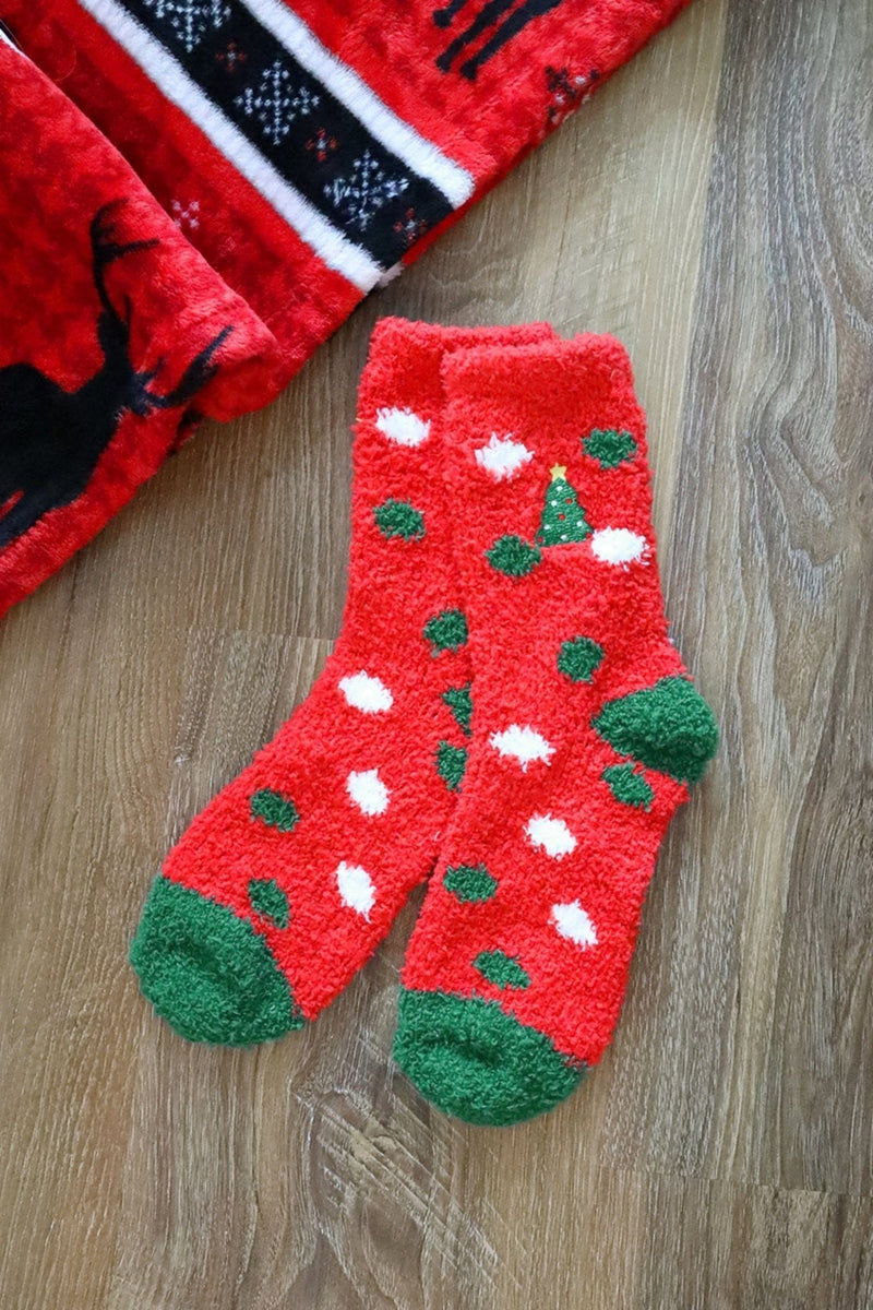 SS1003 12pcs Assorted Fuzzy Christmas Sock Pack - MiMi Wholesale