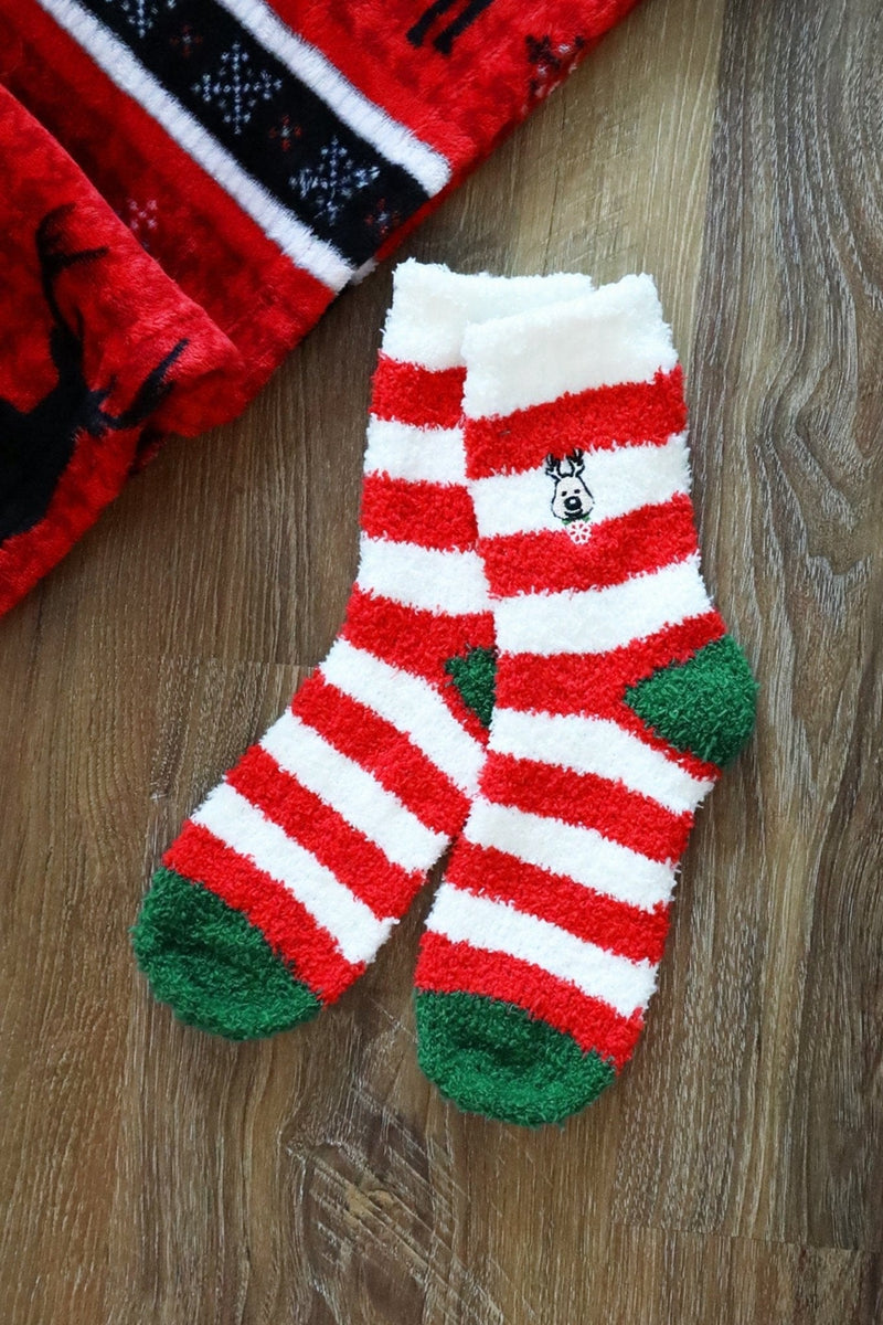 SS1003 12pcs Assorted Fuzzy Christmas Sock Pack - MiMi Wholesale