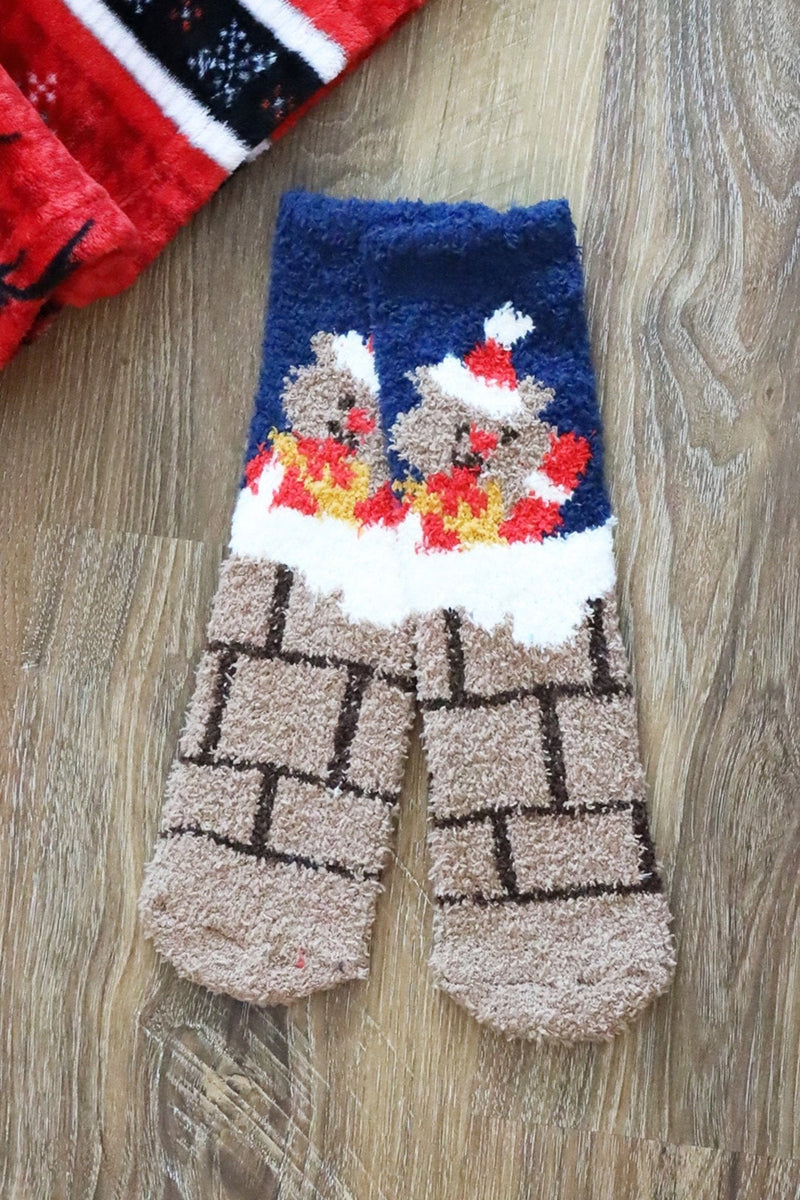 SS1004 12pcs Assorted Fuzzy Christmas Sock Pack - MiMi Wholesale