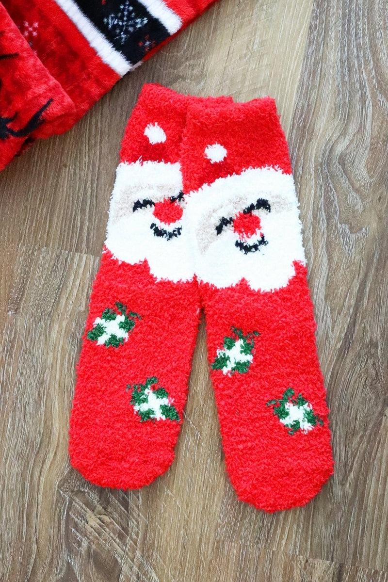 SS1004 12pcs Assorted Fuzzy Christmas Sock Pack - MiMi Wholesale