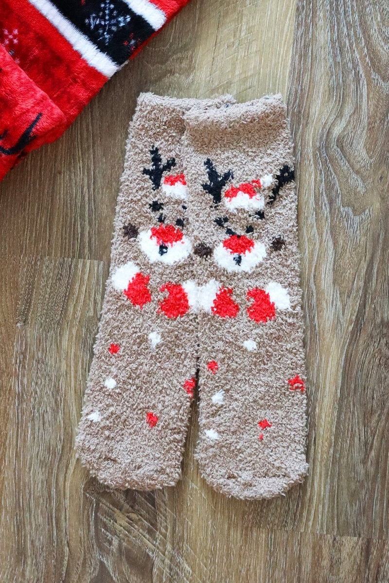 SS1004 12pcs Assorted Fuzzy Christmas Sock Pack - MiMi Wholesale