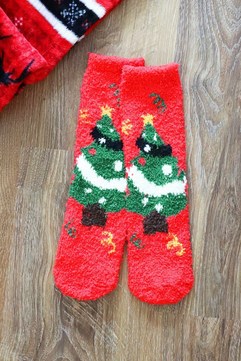 SS1004 12pcs Assorted Fuzzy Christmas Sock Pack - MiMi Wholesale