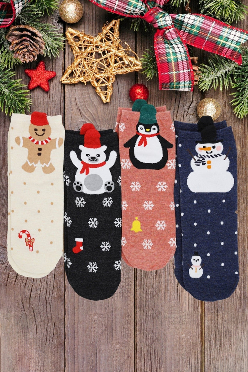 SS1009 12pcs Assorted Christmas Sock Pack - MiMi Wholesale