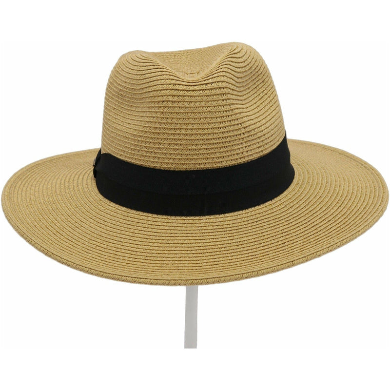 ST02 Brim Panama Hat With Ribbon Band - MiMi Wholesale