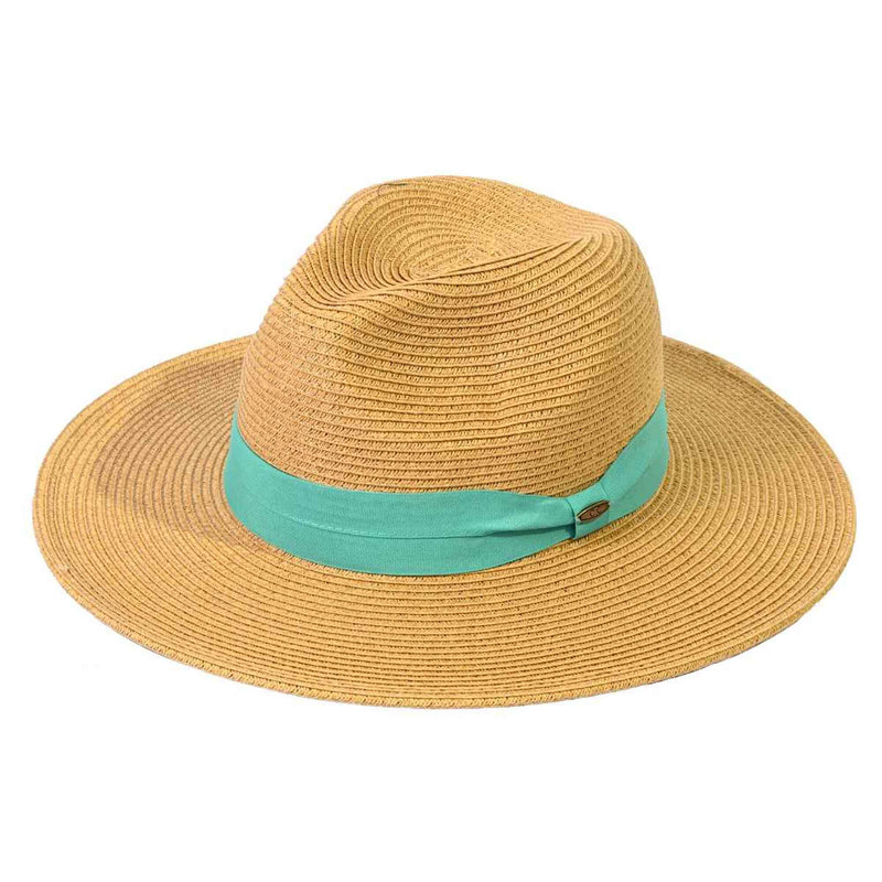 ST02 Brim Panama Hat With Ribbon Band - MiMi Wholesale