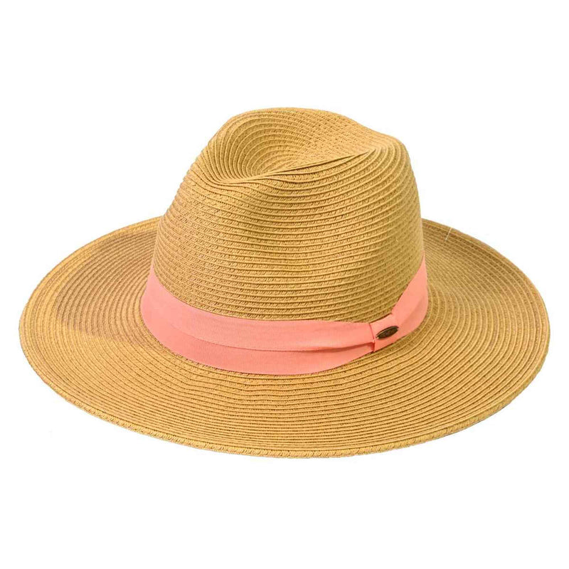 ST02 Brim Panama Hat With Ribbon Band - MiMi Wholesale