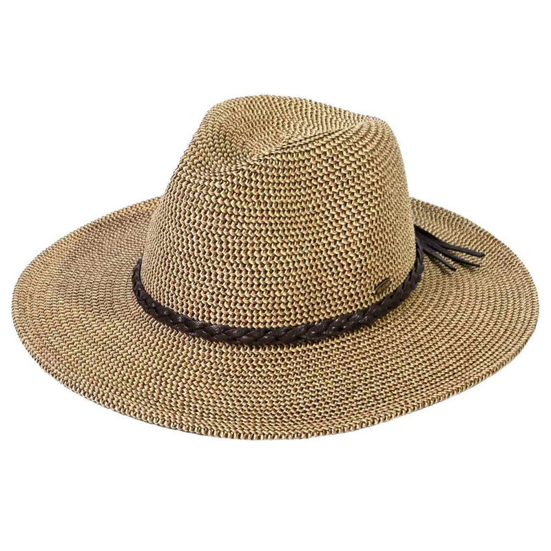 ST03 Brim Panama Hat With Braided Cord Detail - MiMi Wholesale