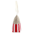 ST18C-1004 Burlap Top Monogrammable Stripes Print Tote/Beach Bag - MiMi Wholesale