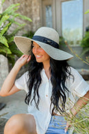 ST3954 Foldable Straw Sun Hat With Detachable Bow - MiMi Wholesale