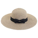 ST3954 Foldable Straw Sun Hat With Detachable Bow - MiMi Wholesale