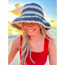 ST4245 Striped Crochet Bucket Hat - MiMi Wholesale