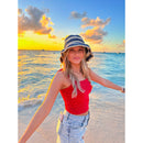 ST4245 Striped Crochet Bucket Hat - MiMi Wholesale