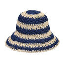 ST4245 Striped Crochet Bucket Hat - MiMi Wholesale