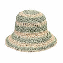 ST4245 Striped Crochet Bucket Hat - MiMi Wholesale