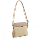 ST5314X Woven Straw Dome Crossbody Bag with Tassel - MiMi Wholesale