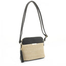 ST5314X Woven Straw Dome Crossbody Bag with Tassel - MiMi Wholesale