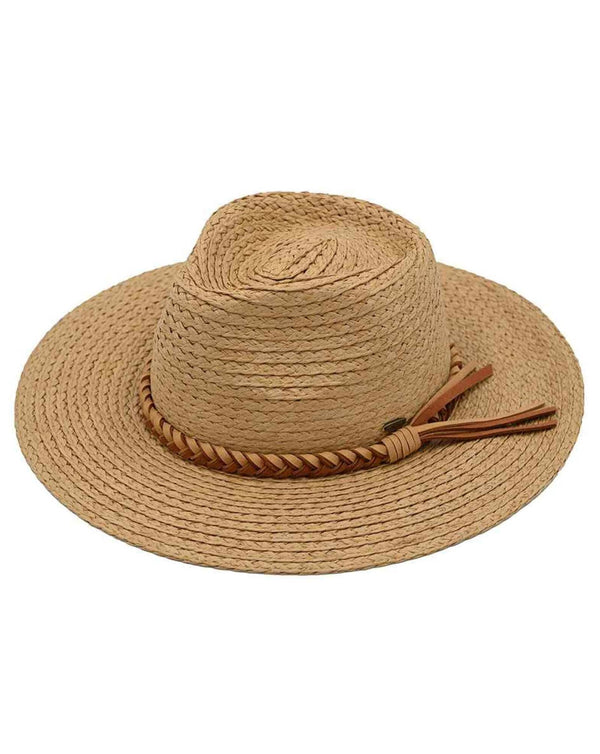 STC05 Braided Band Straw Panama Hat - MiMi Wholesale