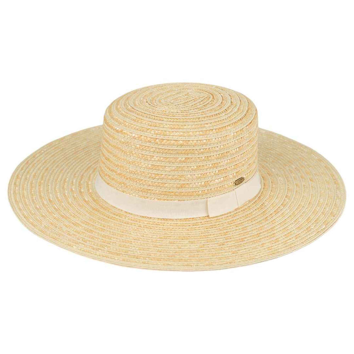 STH03 Grosgrain Ribbon Band Boater Hat - MiMi Wholesale