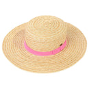 STH03 Grosgrain Ribbon Band Boater Hat - MiMi Wholesale