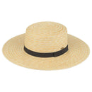 STH03 Grosgrain Ribbon Band Boater Hat - MiMi Wholesale