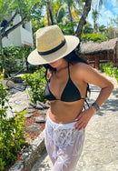 STH04 Ribbon Band Panama Hat - MiMi Wholesale