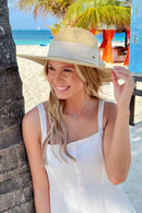 STH06 Bow Trim Panama Hat - MiMi Wholesale