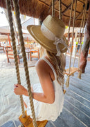 STH06 Bow Trim Panama Hat - MiMi Wholesale