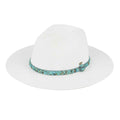 STI02 Gem Cluster Band Straw Panama Hat - MiMi Wholesale