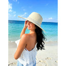 STI03 Wide Brim Pearl Embellished Band Panama Hat - MiMi Wholesale