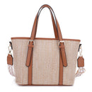 SW20382 Carry Straw Tote with Fashion Guitar Strap - MiMi Wholesale