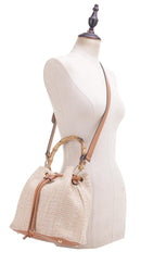 SW20384 Bethany Straw Bucket Tote with Crossbody - MiMi Wholesale