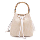 SW20384 Bethany Straw Bucket Tote with Crossbody - MiMi Wholesale