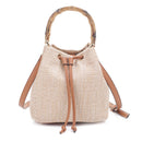 SW20384 Bethany Straw Bucket Tote with Crossbody - MiMi Wholesale