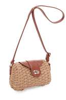 SW20569 Deandra Rattan Twist Lock Crossbody Bag - MiMi Wholesale