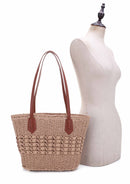 SW20570 Shelby Rattan Tote Bag - MiMi Wholesale