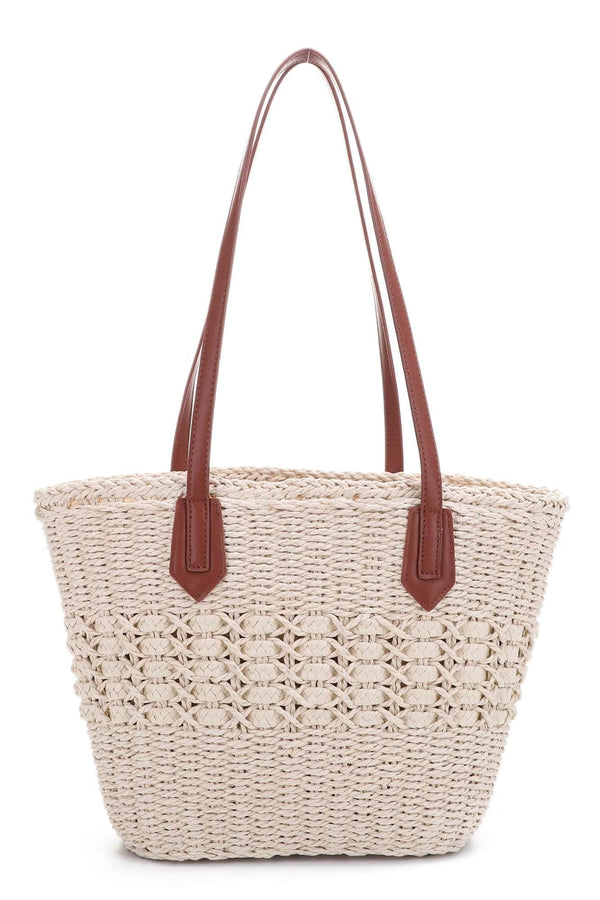 SW20570 Shelby Rattan Tote Bag - MiMi Wholesale