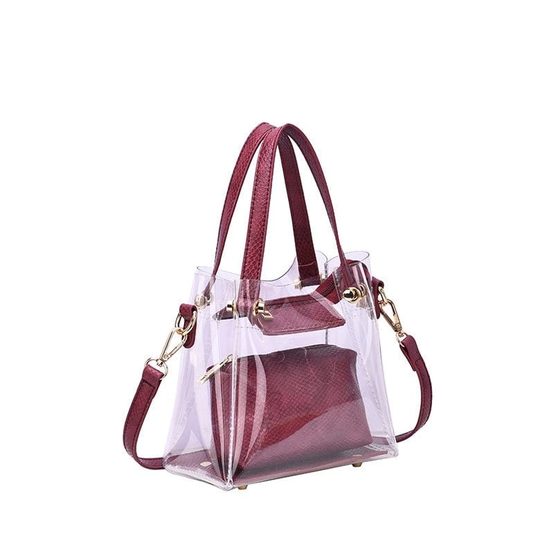 TB20620 Transparent Clear Mini Tote/Crossbody - MiMi Wholesale