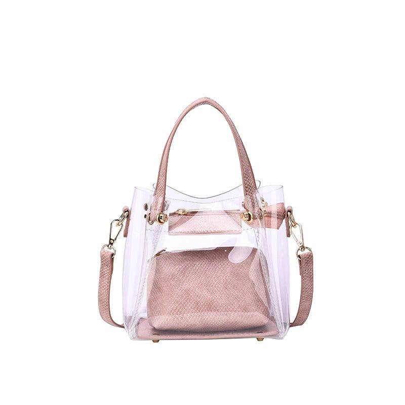 TB20620 Transparent Clear Mini Tote/Crossbody - MiMi Wholesale