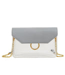 TB28207 Clear Flap Crossbody With Chain Strap - MiMi Wholesale