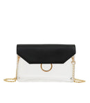 TB28207 Clear Flap Crossbody With Chain Strap - MiMi Wholesale