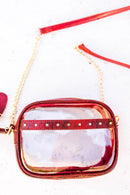 TB29208 Clear Crossbody With Tassel With Chain Strap - MiMi Wholesale