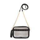 TB29208 Clear Crossbody With Tassel With Chain Strap - MiMi Wholesale