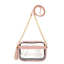 TB29208 Clear Crossbody With Tassel With Chain Strap - MiMi Wholesale