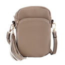 TB29220 Dual Compartment Crossbody w/ Tassel - MiMi Wholesale