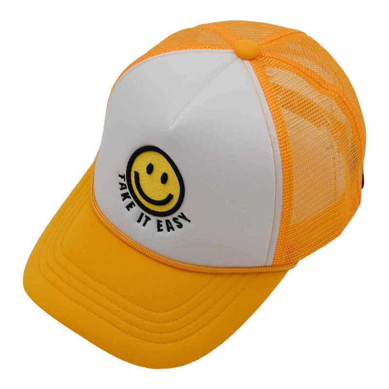 TCB01 Take It Easy Smiley Face Trucker Cap - MiMi Wholesale