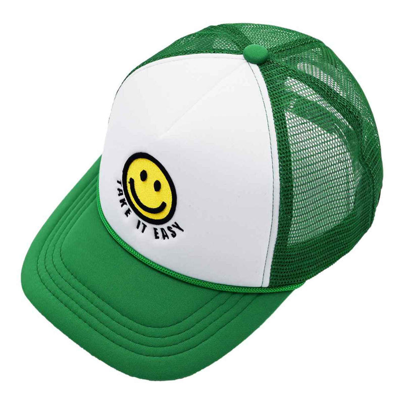 TCB01 Take It Easy Smiley Face Trucker Cap - MiMi Wholesale