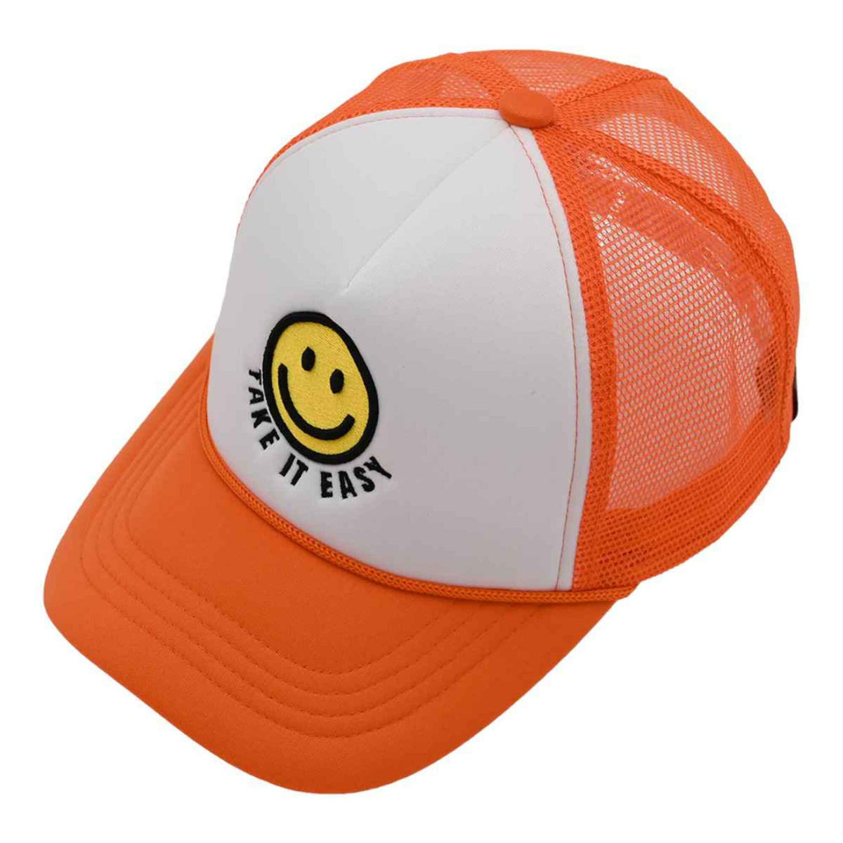 TCB01 Take It Easy Smiley Face Trucker Cap - MiMi Wholesale
