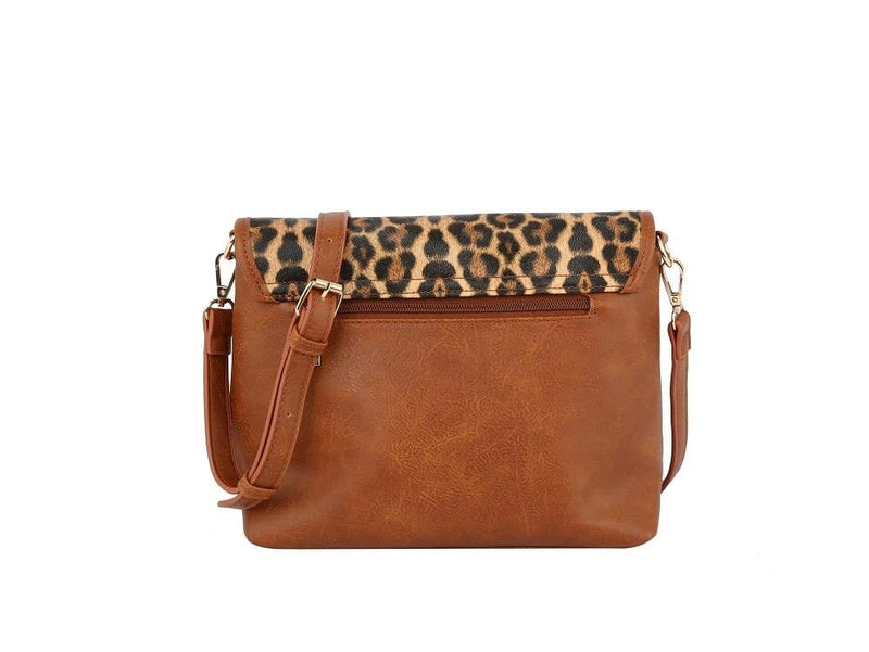 TD0011 Leopard Flap Over Crossbody - MiMi Wholesale