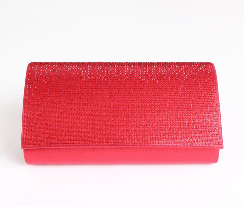 TG10033 Rounded Back Rhinestone Flap Clutch - MiMi Wholesale